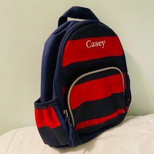 Pottery Barn Kids Backpack Fairfax Navy/Red Stripe Backpack (Monogrammed)